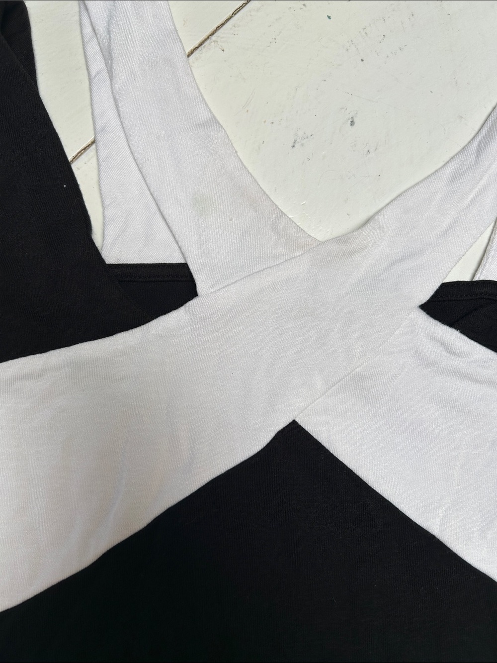 INC International Concepts Black and White Cross-Back Tank - Picture 5 of 5